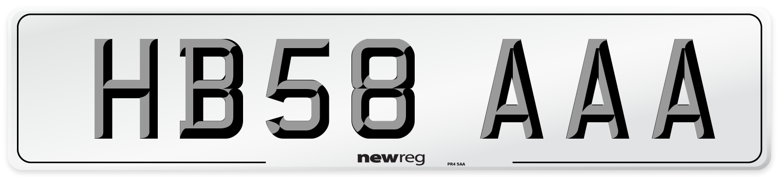HB58 AAA Number Plate from New Reg